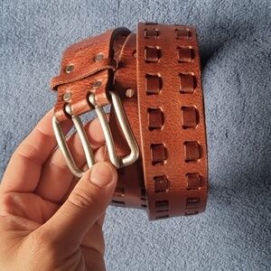 DKNY Leather Belt Tan Size Medium